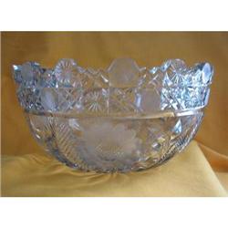 American Brilliant Cut Flower and Leaf Bowl #1032532