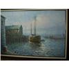 Image 1 : Blue Harbour Scene Painting Canvas- W. Hayward #1032700