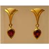 Earings  9ct.  Gold  &  Garnet  Art-deco  Style#1041500