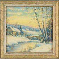 Two Landscape prints entitled ?Winter Bridge? #1041518