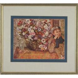 Edgar Degas - Woman with Chrysanthe mums-Print #1041523