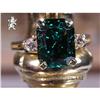 Image 1 : RHJ Fire-y Deep Green Ring Simulated Emerald #1041551