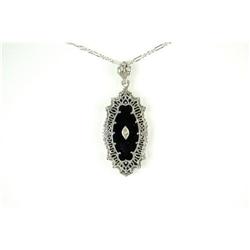 FILIGREE Pendant Black Onyx w DIAMOND #1041829