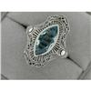Antique FILIGREE Ring BLUE TOPAZ 4 CTS! #1041832
