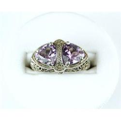 Antique FILIGREE Ring AMETHYSTS 4 CTS! #1041833