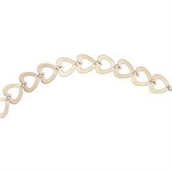 14K GOLD BRACELET w  HEART GOLD LINKS #1041834