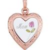 Image 1 :  14k ROSE  GOLD LOCKET HEART MOM #1041837