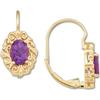 Image 1 : 14K GOLD AMETHYST EARRINGS  Scrollwork #1041853