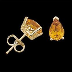 14K GOLD  EARRINGS GOLDEN CITRINE  #1041869