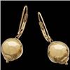 Image 1 : 14k GOLD DANGLING  BALL EARRINGS  LEVER BACK #1041872