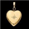 Image 1 : 14K GOLD HEART LOCKET w DIAMOND #1041876