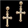 Image 1 :  14k GOLD CROSS EARRINGS  w DIAMOND #1041944
