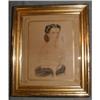 Image 1 : 19TH CENT FOLK ART PORTRAIT OF A YOUNG WOMAN   #1041973