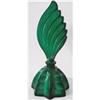 Czech Malachite Art Deco Glass Perfume Bottle #1042018