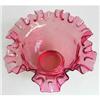 Fenton Cranberry Art Glass Ruffled Bowl #1042133