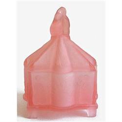 PEAKED PENGUINS Pink Satin Glass Powder Jar #1042187