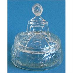 Crinoline Lady Depression Glass Powder Jar #1042190