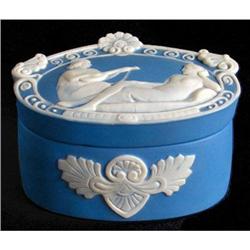 Schafer & Vater LUTE PLAYER Blue Jasperware Jar#1042198