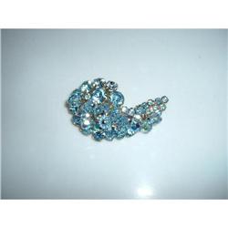 Stunning Vintage Ice Blue Rhinestone Brooch #1042227