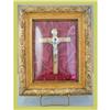 Image 1 : 1930s French Framed Crucifix Under Convex Glass#1042312