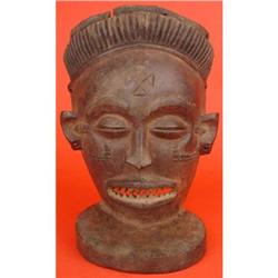 African Antique Mask, Authentic Tchokwe Mask #1042357