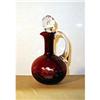 Image 1 : Cut  Cranberry  Cruet w/stopper- 'OHIO' by US #1042526