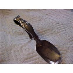 Sterling Babies Spoon,curved handle,embossed #1042578