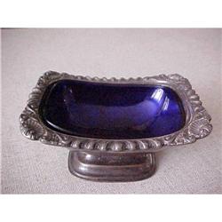 Cobalt, Victorian Master Salt in a silver #1042580