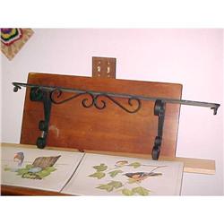 Wrought Iron wall  shelf; 7  wide X 36  long #1042708