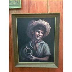 Print of A Young Boy Carrying a Jug #1042771