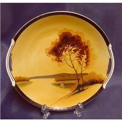 Kokura 9" Scenic Cake Plate Cobalt Trim #1050941
