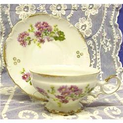 40's Pedestal Oakwood China Cup & Saucer #1051358