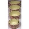 Image 1 : 5 MATCHING RED ON TAN SPONGEWARE BOWLS #1051451