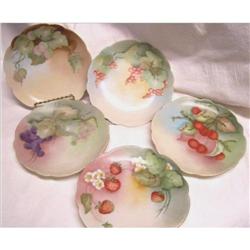 Bavaria Handpainted Fruits Motif Pastry Plates #1051471