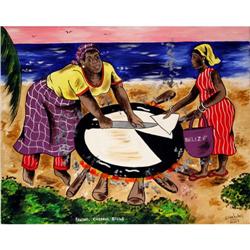 Isiah Nicholas, Island Painting, Baking Cassava#1051496