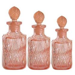 Pink Depression Glass Perfume Bottle Set #1051601