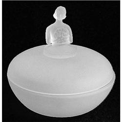 LILLIAN VI Satin Glass Art Deco Powder Jar #1051628