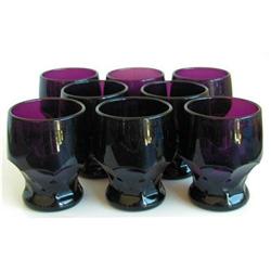 Georgian Amethyst Glass Water Tumbler Set (8) #1051730