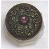 Image 1 : Ornate Embossed Brass and Jeweled Pill Box #1051790