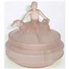 Image 1 : ANNETTE Pink Satin Glass Powder Jar #1051804