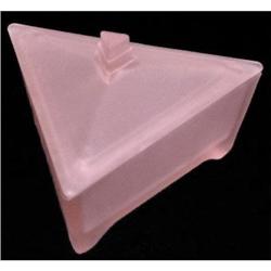 TRIANGLE Pink Depression Glass Powder Jar #1051900