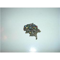 Old Filagree Floral Pin with Multicolored #1051930