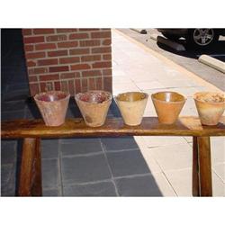 Set of 5 antique French resin pots  #1052044