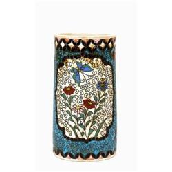 Old Japanese Totai Cloisonne Brush Holder Sg #1052057
