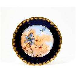 French Limoge Limoges Haviland HP Cobalt Plate #1052063