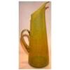 Image 1 : Large crackle glass Pitcher in a lemon-lime #1052236