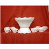 Pedestal Milk Glass Punch Bowl and 12 Cups #1052268
