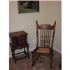 Image 1 : Antique Oak Pressback Cane Seat Rocking Chair #1059041