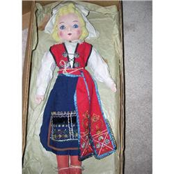 Cloth Swedish European doll still in box #1059072