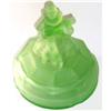 Green MINSTREL Satin Glass Art Deco Dresser Jar#1059459
